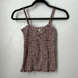 Madewell Jacquard smocked tank top in stripe▪️size XS